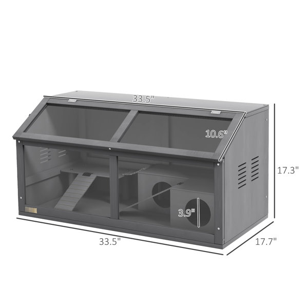 Hokku Designs Small Animal Habitat Cage By , With Hut And Storage, 33.5 ...